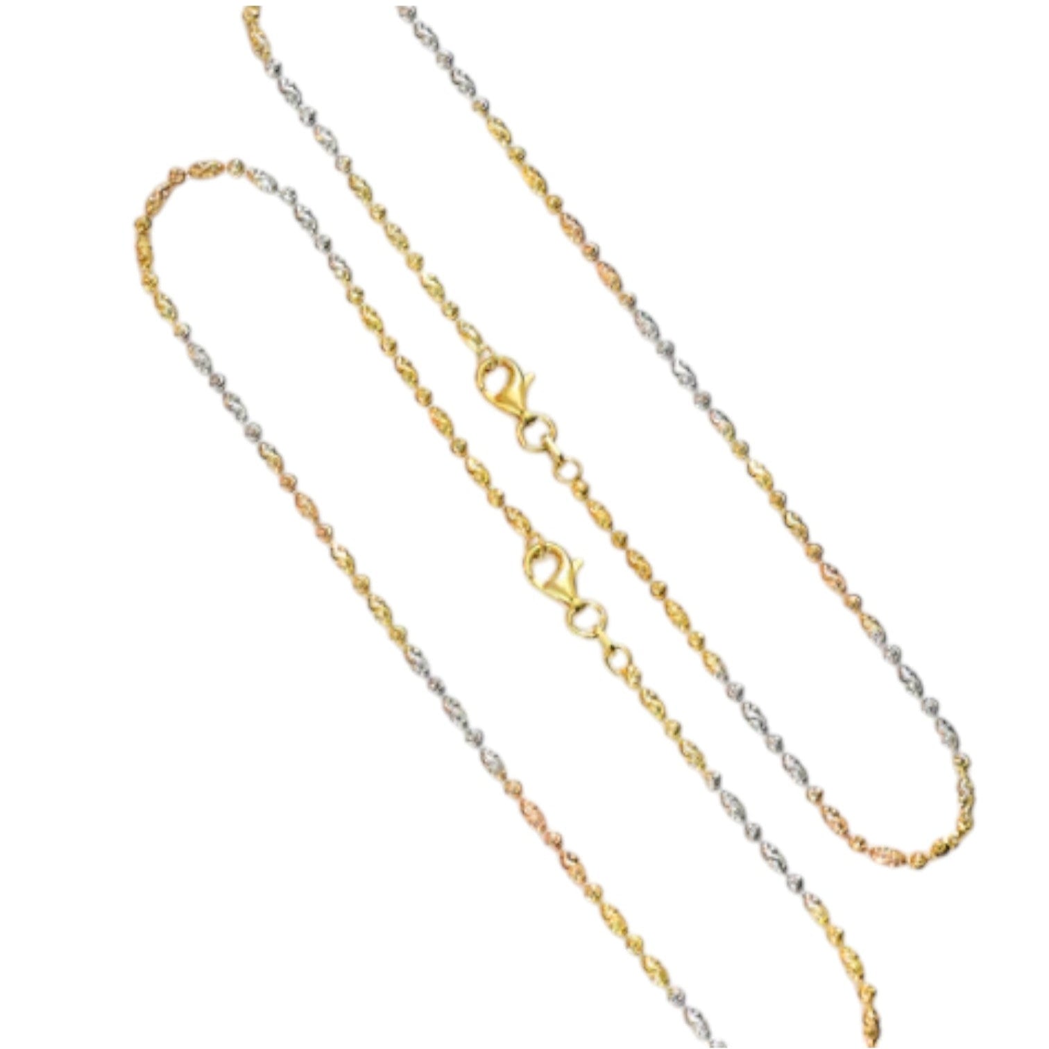 Triple Tone Weave Chain 925 Silver Anklet By Kesardeep Impex For Women